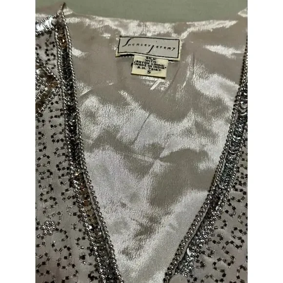 Vintage Silk Embellished Vest - Picture 2 of 4